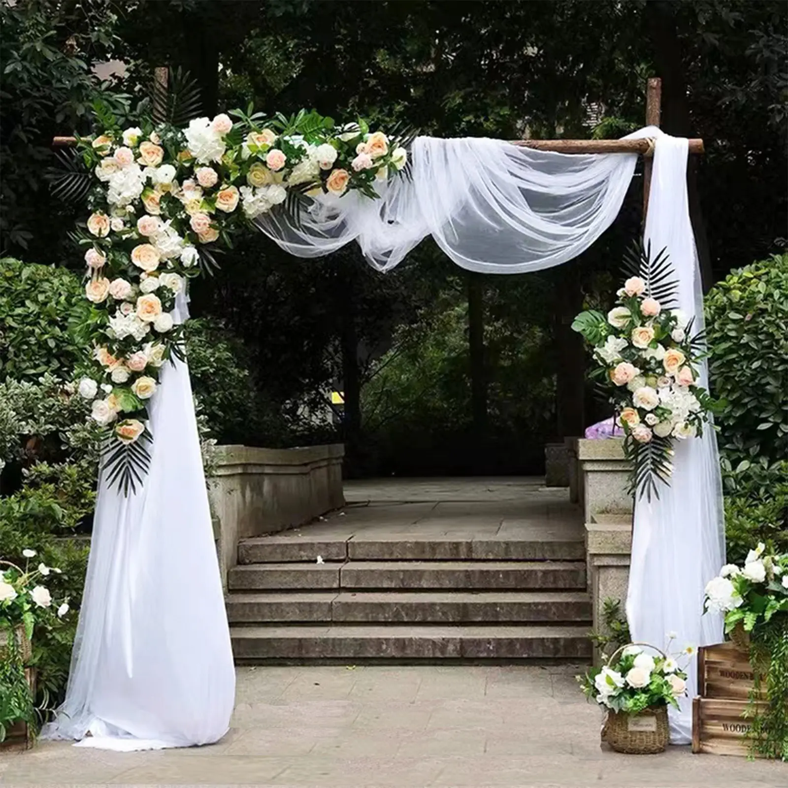 Wholesale Organza Backdrop Decor Wedding Arch Draping Fabric Valance for Wedding Party Anniversary Ceremony