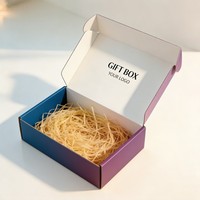 Emballage cadeau personnalisé avec rembourrage en raphia pour cosmétiques, vêtements, bijoux, boîtes d'expédition écologiques en carton ondulé