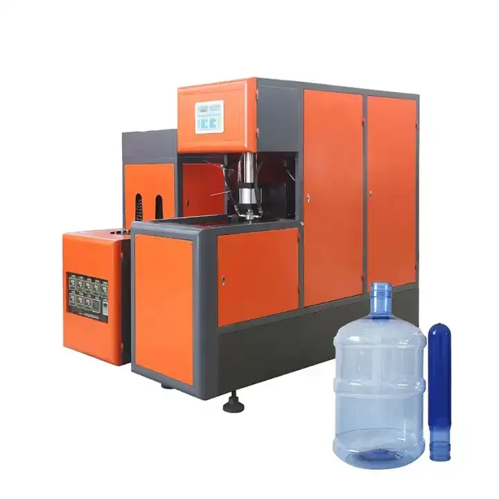 Fabrika fiyat yarı otomatik 5L 10L 20L 5 galon Pet/PC plastik maden suyu şişesi streç kalıpta şişirme makinesi