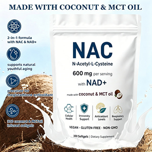 แคปซูลซอฟเจลวิตามินสำหรับผู้ใหญ่ <span class=keywords><strong>NAC</strong></span> & NAD+ ยี่ห้อ OEM/ODM, ซอฟเจล N-Acetyl L-Cysteine ผลิตจากน้ำมันมะพร้าวและน้ำมัน MCT สำหรับดีท็อกซ์<span class=keywords><strong>ตับ</strong></span> - Product Image 4