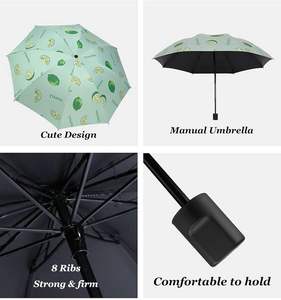 Parasol de protection solaire UV aux fruits mignon droit 3 fois manuel Offre Spéciale avec impression personnalisée du logo pour les femmes - Product Image 4