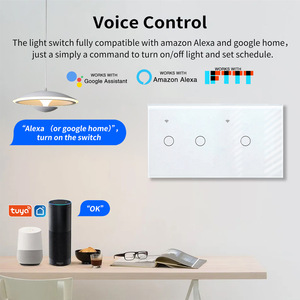 สวิตช์ผนังอัจฉริยะ Ubaro Wifi 4 ช่อง พร้อมคาปาซิเตอร์สำหรับไฟ LED ควบคุมผ่านแอพและเสียง ผลิตในจีน - Product Image 3