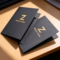Dossiers de présentation standard personnalisés avec logo d'entreprise, porte-documents scolaire et professionnel, porte-photos à deux poches, estampage à chaud doré personnalisé