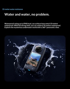 Caméra d'action panoramique <span class=keywords><strong>Insta</strong></span> 360 X3 4K, stabilisation d'image 360°, grand angle, pour la conduite à moto, durable, étanche jusqu'à 10 m - Product Image 6