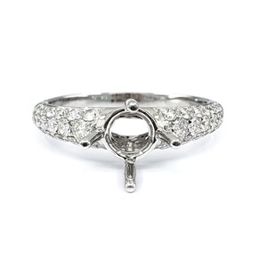 Hong Kong Livraison Rapide Fine Jewelry Griffe Réglage 18K Solide Or Blanc Naturel VS SI Diamant Semi Monture Bague De Fiançailles Pour Les Femmes - Product Image 1