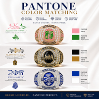 Bague de championnat professionnelle sur mesure en alliage de zinc, finition plaquée or durable, bague statement « Greek Life »