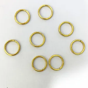 Customization 2*20mm thickness wire single loop connecting ring Vacuum Plating 18K Gold stainless steel open jump ring