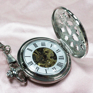 ساعة جيب للرجال والنساء بتصميم عتيق وعلبة مطبوعة، ساعة ميكانيكية أوتوماتيكية للرجال بكمية طلب منخفضة - Product Image 4