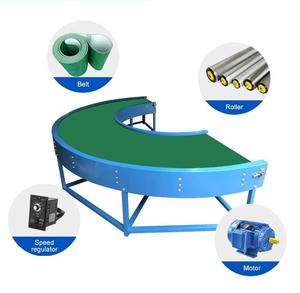 Modulair Industrieel Aan Te Passen Graad Gebogen Pvc Rubber Riem Speciaal Gevormde Draaiende Rollenbaan Transportlijn Fabrikant - Product Image 1