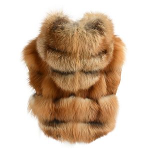 Jxwatcher 冬物卸売 新トレンド 高品質 レディース 本物フォックスファー フード付きベスト 女性用 ふわふわ リアルフォックスファー コートベスト - Product Image 3