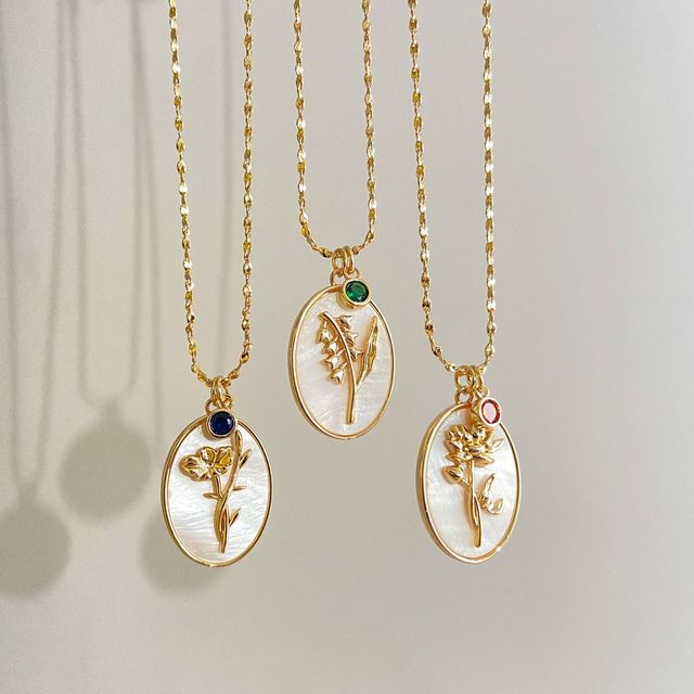 Custom Fashion Jewelry DIY December Birthflower Zircon Pendant Necklace for Gift