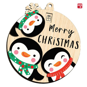 Chất Lượng Cao Tự Làm Đầy Màu Sắc Cây Giáng Sinh Đồ Trang Trí Bằng Gỗ OEM/ODM Chào Mừng Bạn Câu Đố Ghép Hình Loạt Bán Sỉ Giá - Product Image 5
