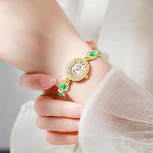 Christmas Gift Vintage Inspired <b>Bracelet</b> Watch <b>Women</b> Luxury Oval <b>Crystal</b> Quartz Timepiece - Product Image 4