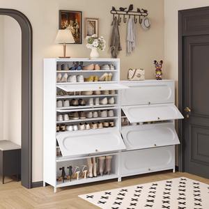 Meuble à chaussures en acier grande capacité, unité de rangement peu encombrante pour l'entrée et le tableau de bord de la maison - Product Image 1