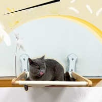 Hamac pour chat en velours, pliable, avec ventouses |   Lit pour chat en peluche pour rebord de fenêtre