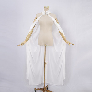 <span class=keywords><strong>Noir</strong></span> Ivoire <span class=keywords><strong>en</strong></span> mousseline de soie Halter Cape Thin Bride Femme - Product Image 2
