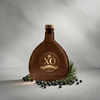 Bouteille en verre ovale de 500 ml Super-Flint avec bouchon en liège, transparente, de luxe, pour vin de fruits, boissons, jus, liqueurs, spiritueux, personnalisable en usine