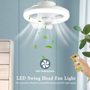Ventilador de Techo Eléctrico de 48W E27 con Luz LED y Control Remoto, Rotación de 360°, Lámpara Segura Tipo Candelabro para Decoración del Hogar - Product Image 3