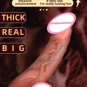 CITYFUN 8 Inches <b>Dildo</b> Vibrator Anal Plug Vibrating Glans and Testicles Liquid Silicone Massage Wand Female Masturbate Vibrator - Product Image 4