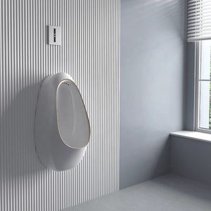 <span class=keywords><strong>Urinarios</strong></span> masculinos de cerámica montados en la pared personalizados de diseño moderno Sensor de grano de <span class=keywords><strong>roca</strong></span> blanca con precio competitivo para uso en baños y hoteles - Product Image 5