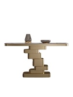 Table console Lovein pour salon, meuble de luxe moderne avec plateau en marbre et structure en acier inoxydable doré, table d'entrée pour couloir, garantie 1 an