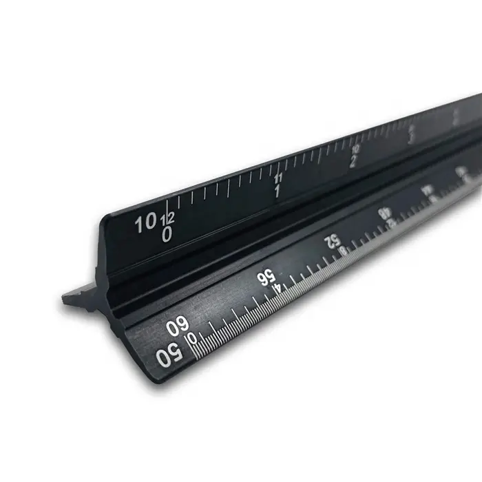 Aluminum Alloy Architectural Scale Ruler, Civil Engineering Drafting Triangular Ruler,Imperial Scale Ruler