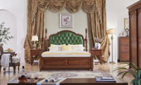 Cadre de lit king-size en chêne massif européen de luxe, revêtement en velours capitonné, ensemble de lit mural moderne, rangement LED, mobilier de chambre à coucher haut de gamme