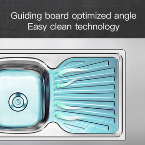 Bồn rửa bằng thép không gỉ Nhà cung cấp 24 inch rộng <span class=keywords><strong>Top</strong></span> núi non-Scratch 304 Bát đôI thép không gỉ bồn rửa nhà bếp với ban cống - Product Image 5