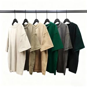 Yüksek kaliteli % 100% pamuk yıkanmış sıkıntılı boy Vintage tişört erkekler özelleştirilebilir rahat örme toptan özelleştirme - Product Image 1