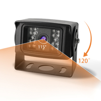 Caméra de recul AHD 1080P de qualité supérieure avec 18 LED IR Vision nocturne 115 °   Caméra de recul pour camionnette, grand angle, étanche IP68, câblée, DC12V