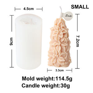 Arbre de noël Poinsettia arbre bougie moule empilé fleurs de noël tour de pin résine coulée Silicone moules houx feuille <span class=keywords><strong>d</strong></span>écorations - Product Image 5