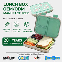 Boîte à lunch Aohea en acier inoxydable 304, boîte à lunch isotherme à 3 compartiments, boîte à bento pour l'école