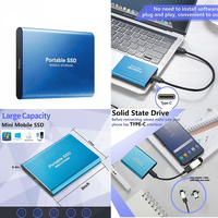 Drive SSD Portabel 1TB 2TB 4TB 8TB 16TB 30TB Hard Disk Eksternal USB3.0 Tipe-C Hitam Biru Merah SSD Mobile Solid Disk