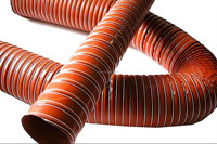Conduit d'air en silicone flexible en tissu de fibre de verre enduit de silicone à haute température pour conduits de ventilation