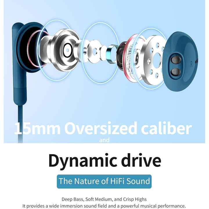 Kimwood HiFi Stereo TWS Earphones Powerful Bass Crystal Clear Audio Noise Cancelling In-Ear Headphones Microphone Wired Earbuds