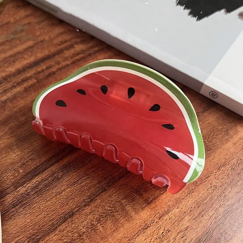 Nieuwe Stijl Acryl Fruit Paardenstaart Clip Persoonlijkheid Modetrend Fruit Watermeloen Haarklauw