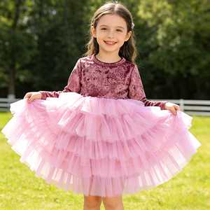 Vestido <span class=keywords><strong>de</strong></span> Tul con Capas y Mangas Largas para Niñas, Estilo Tutú <span class=keywords><strong>de</strong></span> Terciopelo, Personalizado, Venta Caliente 2026 - Product Image 2