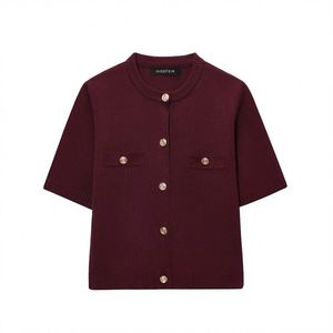 Maxfree New Women's Fashion Casual Short Sleeve Simple All-match Knitted Cardigan Jacket - Product Image 4