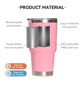 Gobelet isotherme en acier inoxydable à double paroi avec logo personnalisé, 20 oz et 30 oz, avec paille et couvercle - Product Image 5
