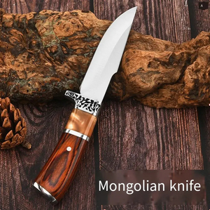 Cuchillo Plegable Profesional HL para Acampar al Aire Libre con Mango de Madera Pintada y Goma/G10, Hoja de Acero Inoxidable 4Cr14, Cuchillo de Bolsillo - Product Image 3