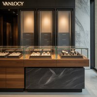 Vitrine d'exposition en bois et verre sur mesure haut de gamme, vitrine de luxe pour montres, bijoux, diamants, comptoir de présentation de bijoux, kiosque