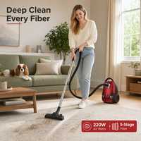 Aspirateur filaire de type pack 1600W - 2000W. Moteur sans balais haute puissance. Filtre HEPA. Utilisation à sec. Convient aux hôtels.