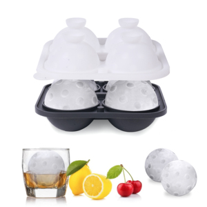 Reusable BPA-Free Pickleball Ice Tray Mold, 2.5 Inch Whiskey Large Round <b>Silicone</b> Ice Cube Tray - Product Image 1