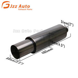 Silenziatore di scarico modificato per tubo di scarico per auto sportive silenziatore sonoro dritto da 2 "a 3.5" marmitta di scarico universale nera - Product Image 1