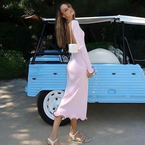 Kraag Lange Mouw Ruches Rugloze Midi Casual Avond Y 2K Prom Dames Kleding - Product Image 5