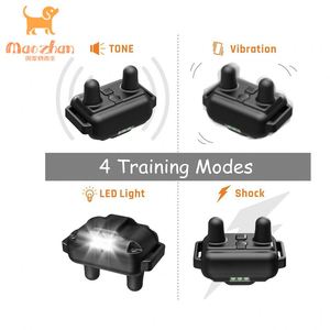 880 Wasserdichtes Wiederaufladbares Elektrisches Elektronisches Schock-Vibrations-Sprach-Hundetrainingshalsband mit Fernbedienung - Product Image 5