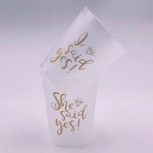 Gobelets de fête pour enterrement de vie de jeune fille, elle a dit oui, 16 oz, PP, écologiques, gobelets de stade avec logo personnalisé - Product Image 4