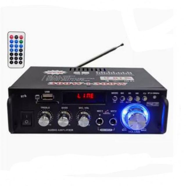 MLK Usb Flash Drive/card /FM 12V/AC220V Dual Channel 300w*2 Multifunctional Wireless Power Amplifier