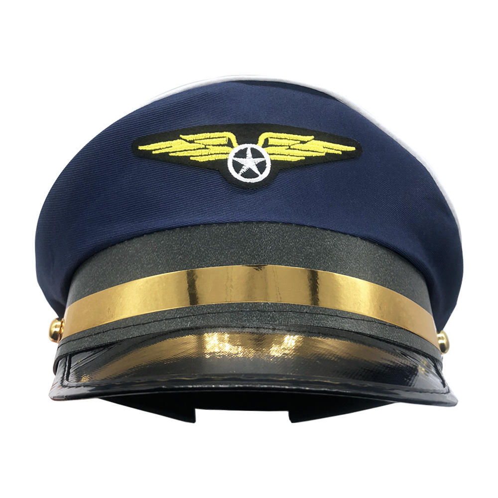 SH-1064 Polyester Air Officer Aviator Captain Pilot Hat Party Costume  Accessory