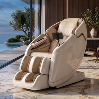 Fauteuil de massage intelligent 4D à commande vocale avec fonction musicale, massage des tissus profonds, inclinable à gravité zéro, avec rails SL et airbags